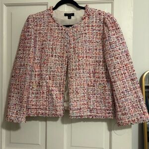 Ann Taylor Women's Multicolor Tweed Jacket - Size 14